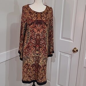 emma and michele lace dress Emma & Michele Lilac Lace Dress Small V Neck 3/4 length Flare Lined SKU: U